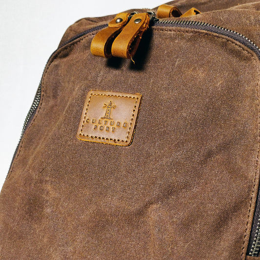 Culture Port Leather Canvas Backpack - Coffee / カルチャーポート レザーキャンバスバックパック - コーヒー