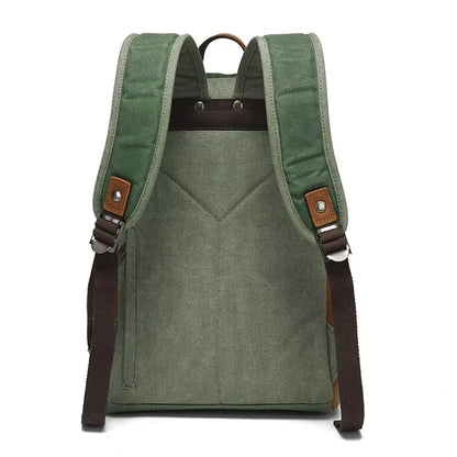 Culture Port Leather Canvas Backpack - Coffee / カルチャーポート レザーキャンバスバックパック - コーヒー