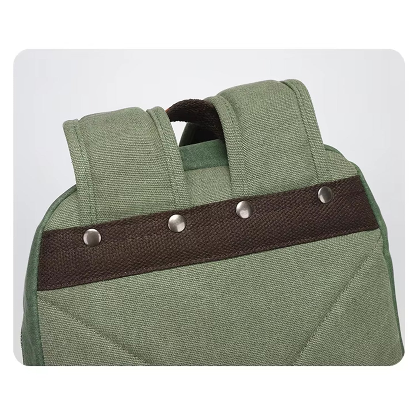 Culture Port Leather Canvas Backpack - Coffee / カルチャーポート レザーキャンバスバックパック - コーヒー