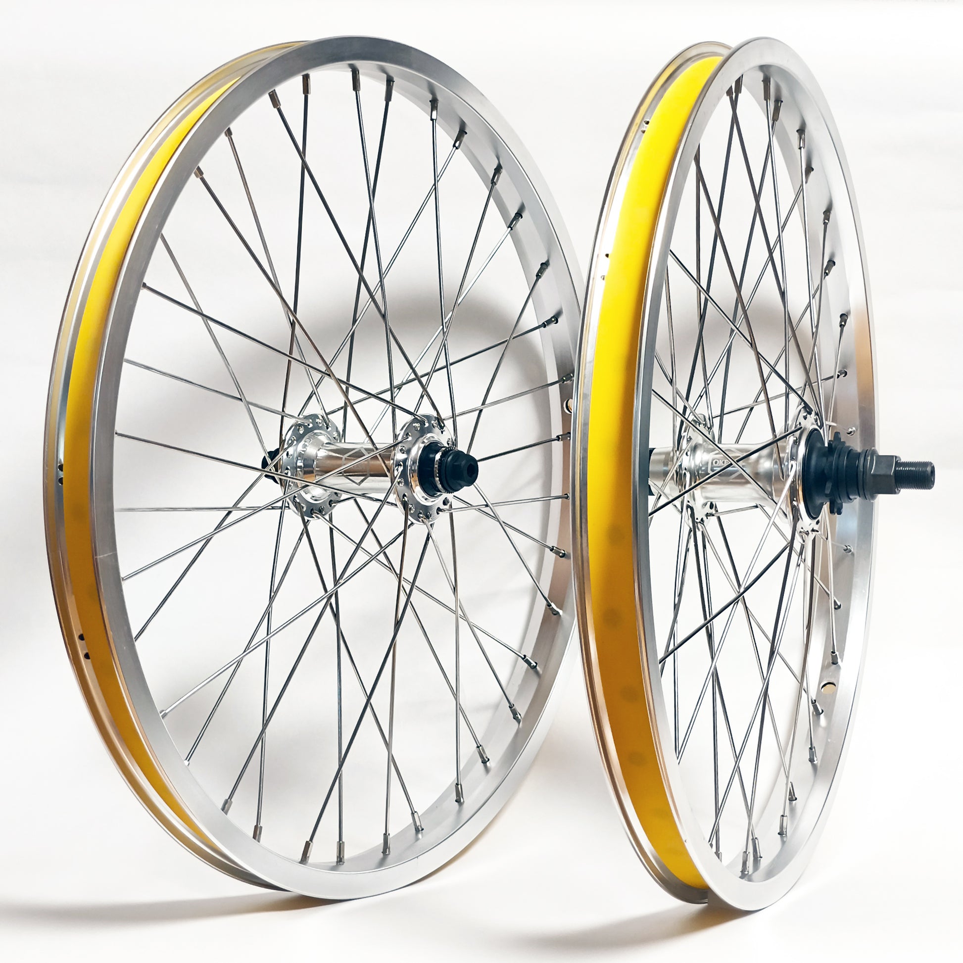 OKESA S-20 Cassette Wheel Set - Silver RHD — BMX cassette wheel set